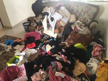 Amira Admon's ransacked home