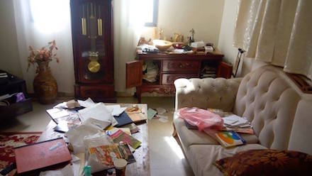 Amira Admon's ransacked home