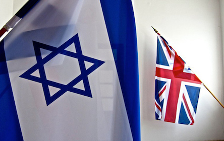 Israeli and UK flags