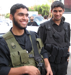 Hamas guards Part of the welcoming committee – Hamas guards