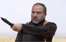 Avigdor Lieberman with knife