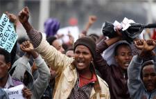 Protesters in Ethiopia