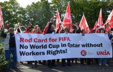 Qatar World Cup workers' rights protest