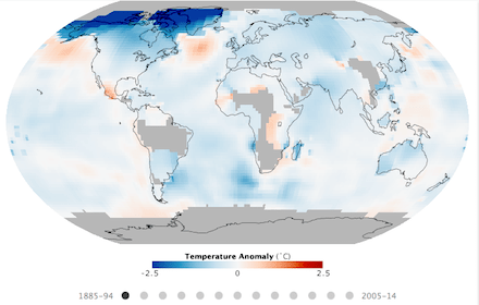 NASA map of climate change