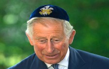 Prince Charles wearing a Jewish kippah