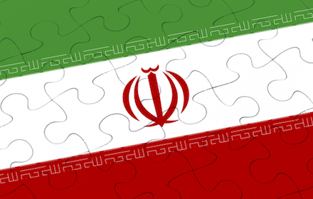 Iranian flag as a jigsaw puzzle