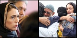 New Zealand PM Jacinda Ardern condoling relatives of the victims of the terror attacks on two mosques in Christchurch