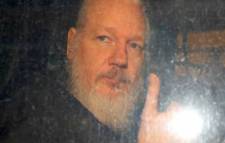 Julian Assange after leaving Ecuadorian embassy