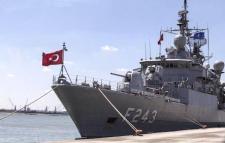 Turkish frigate in Tripoli