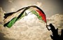 Palestinian flag against the sky