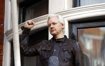 Assange clenched fist
