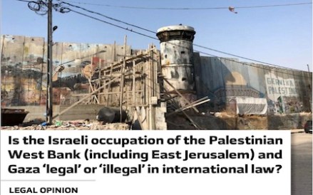 Ralph Wilde legal opinion on Israeli occupation